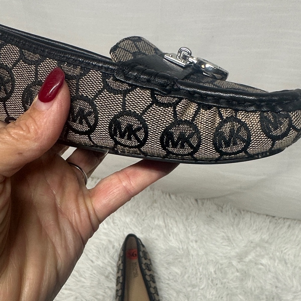 Michael Kors Black and Tan Patterned Loafers - Picture 4 of 12